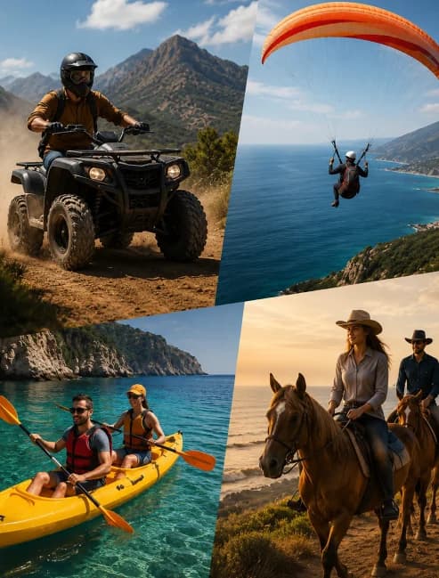Eligible activities: quad, paragliding, kayaking and horseback riding